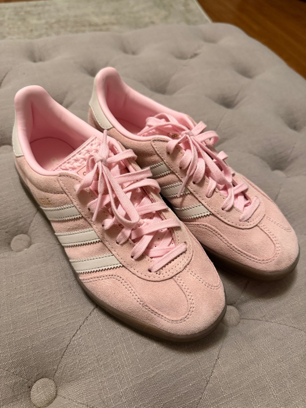 adidas Pink suede gazelle sneakers